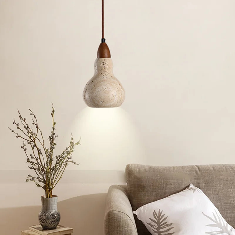 Elma Travertine Gourd Pendant Light | Celestre