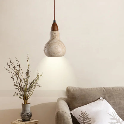 Elma Travertine Gourd Pendant Light | Celestre