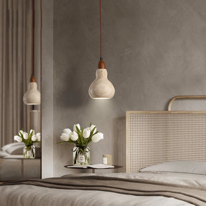 Elma Travertine Gourd Pendant Light | Celestre