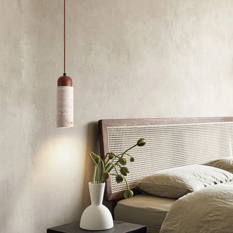 Drin Travertine Tube Pendant Light | Celestre