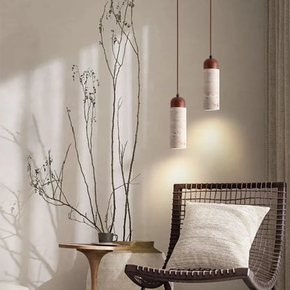 Drin Travertine Tube Pendant Light | Celestre