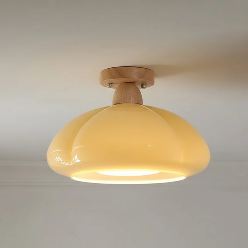 Tili Pumpkin Scalloped Ceiling Light Cream | Celestre