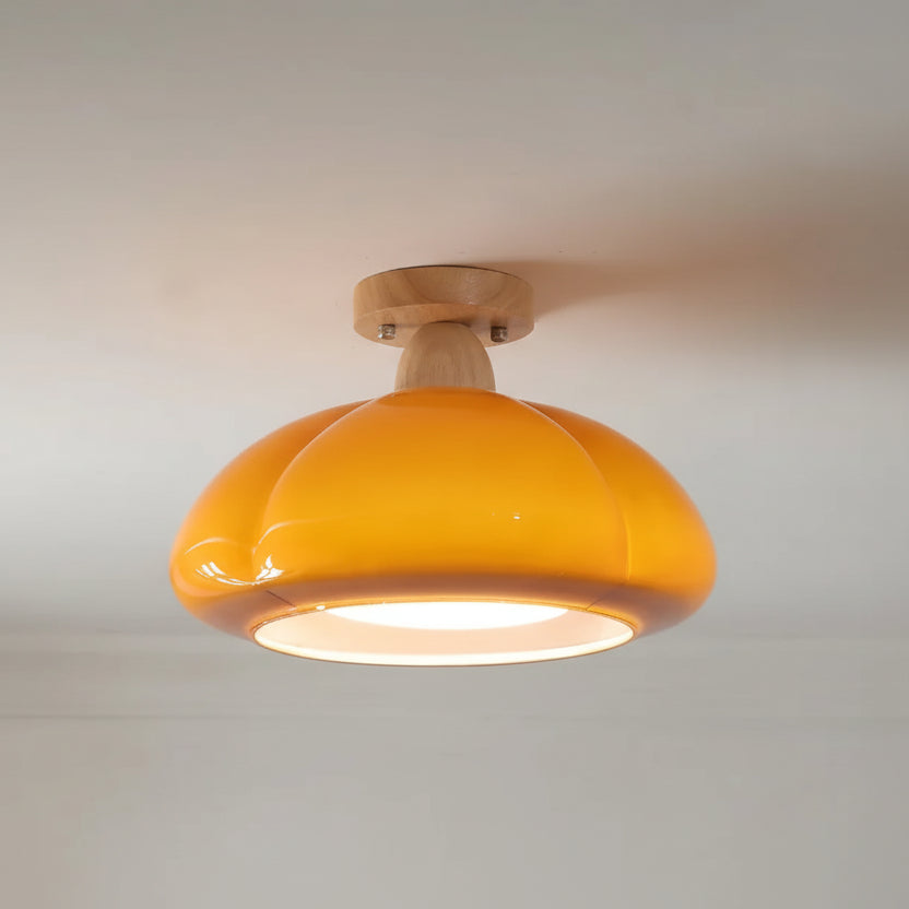 Tili Pumpkin Scalloped Ceiling Light Orange | Celestre