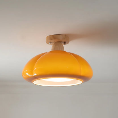 Tili Pumpkin Scalloped Ceiling Light Orange | Celestre