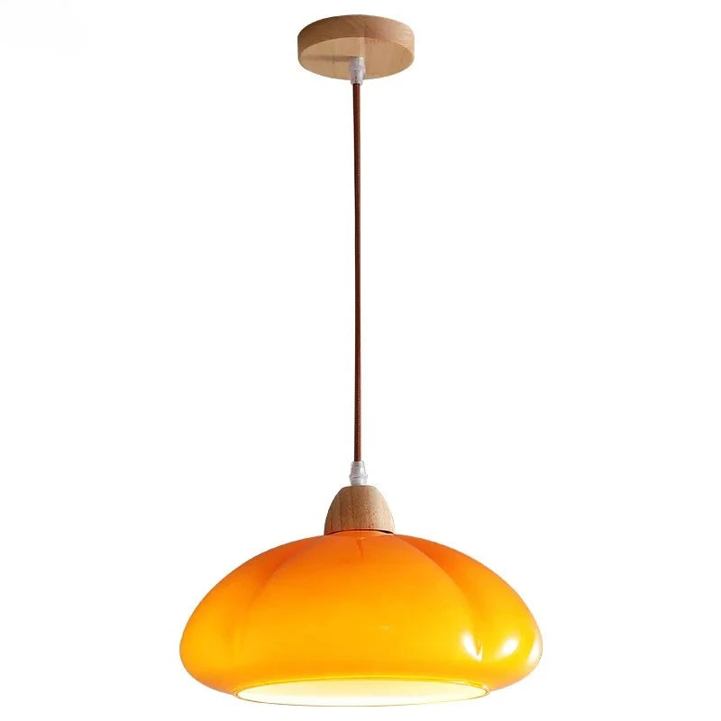Zela Pumpkin Ribbed Pendant Light | Celestre
