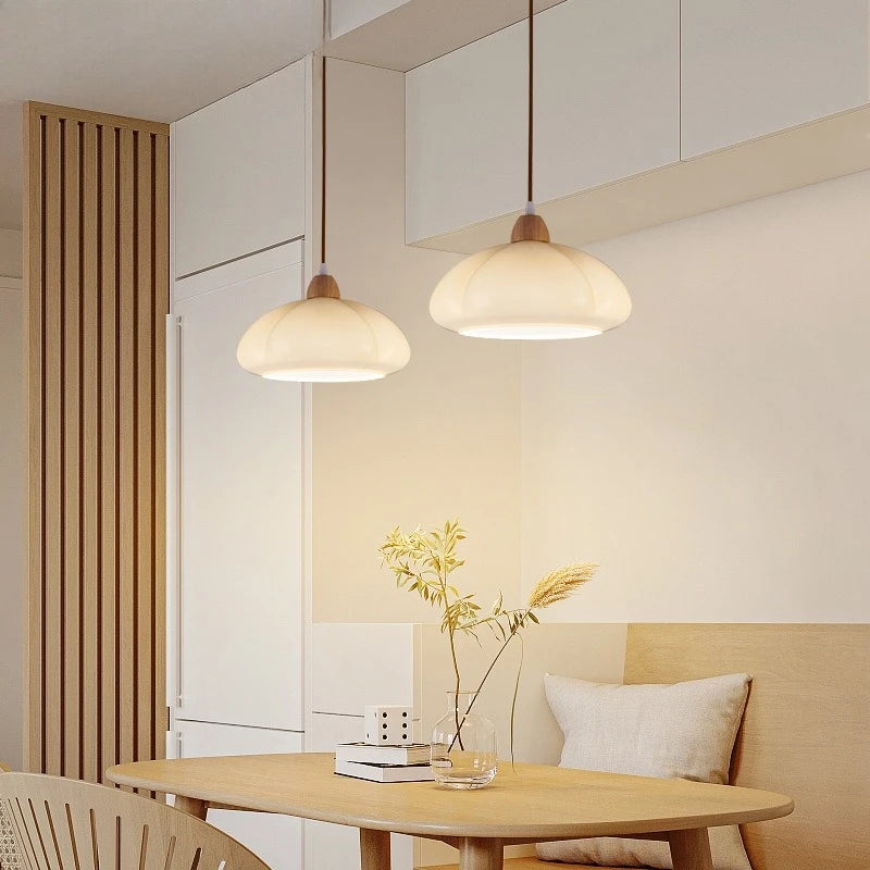 Zela Pumpkin Ribbed Pendant Light | Celestre