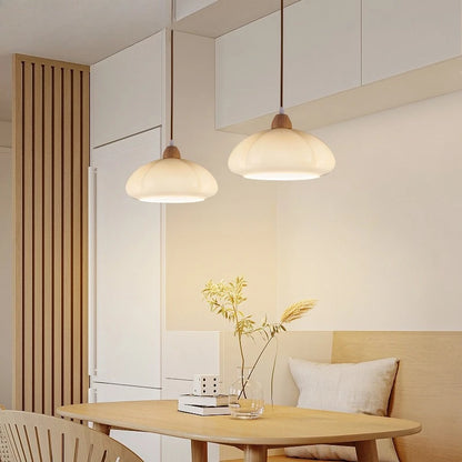 Zela Pumpkin Ribbed Pendant Light | Celestre