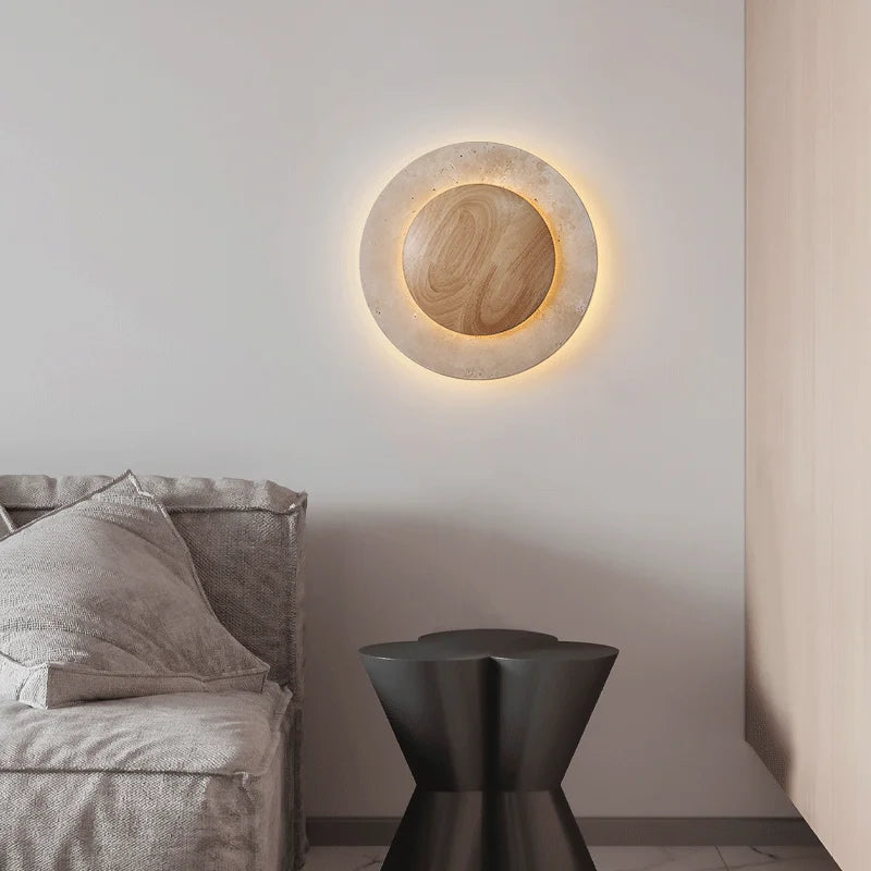 Rori Travertine Disc Wall Light | Celestre