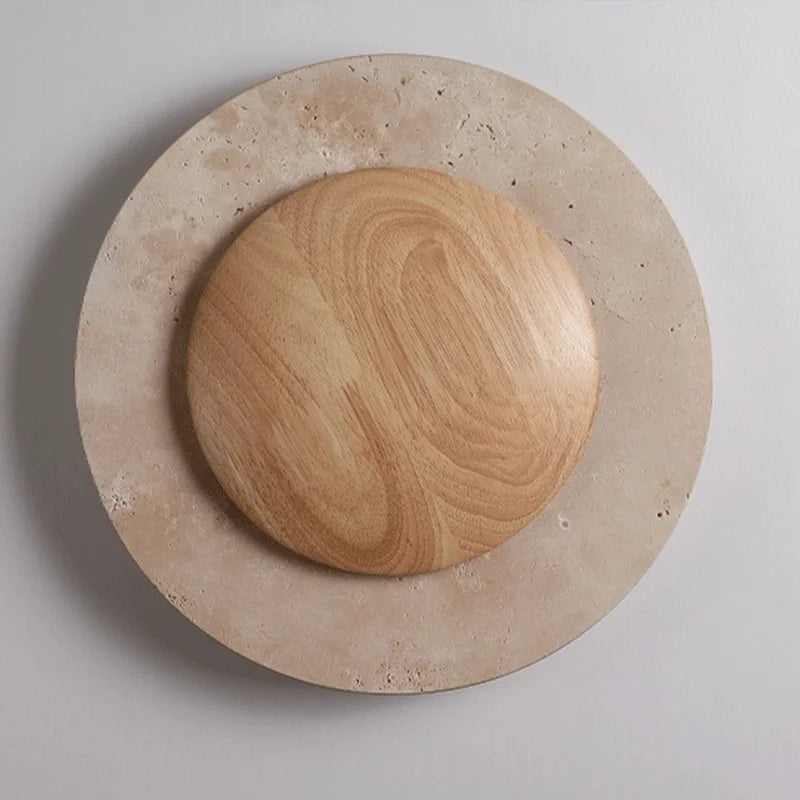 Rori Travertine Disc Wall Light | Celestre