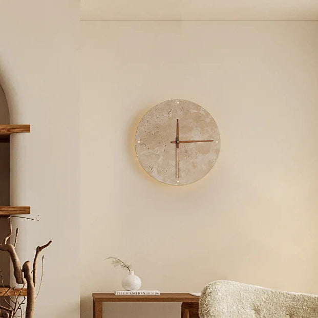 Trem Travertine Clock Wall Light D 23 cm | Celestre