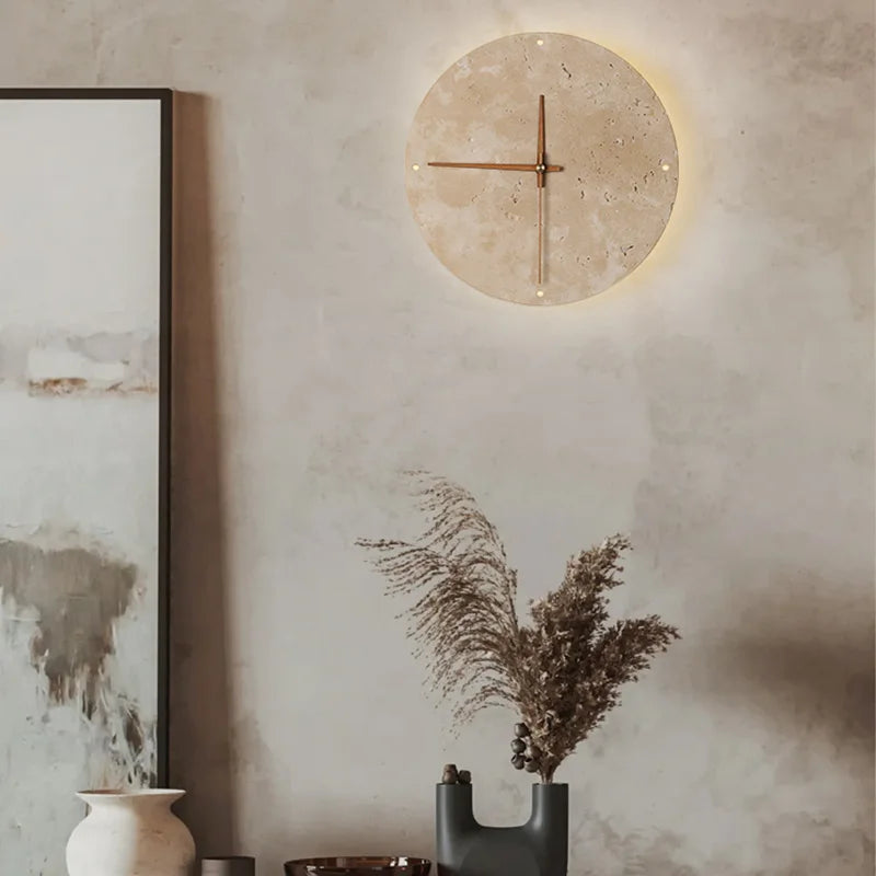 Trem Travertine Clock Wall Light D 30 cm | Celestre