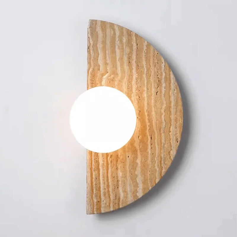Briw Travertine Half Moon Wall Light | Celestre