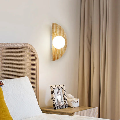 Briw Travertine Half Moon Wall Light | Celestre