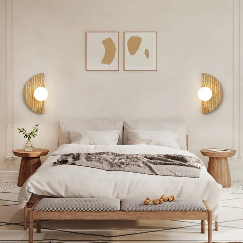 Briw Travertine Half Moon Wall Light | Celestre