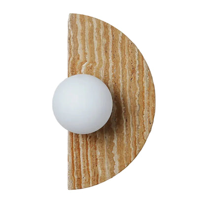 Briw Travertine Half Moon Wall Light | Celestre