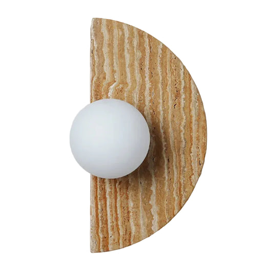 Briw Travertine Half Moon Wall Light | Celestre