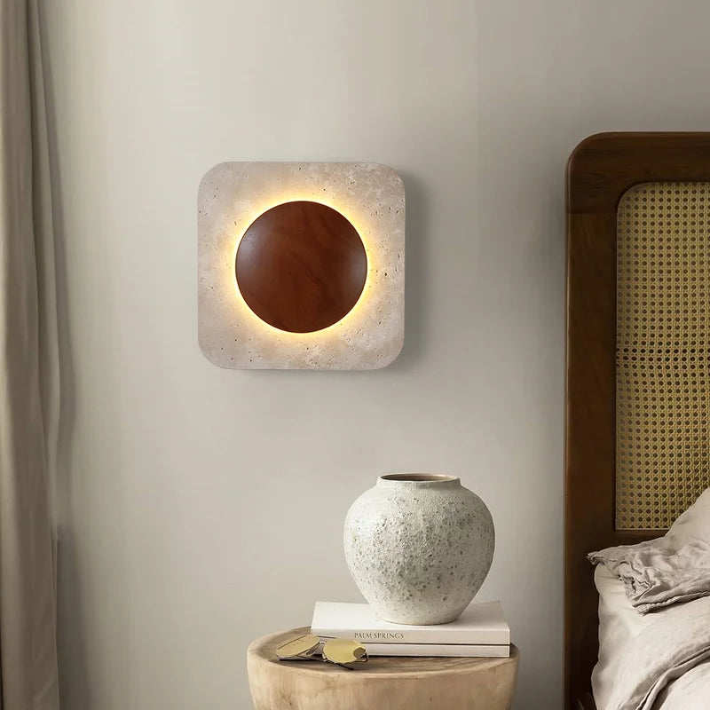 Vira Travertine Square Wall Light | Celestre