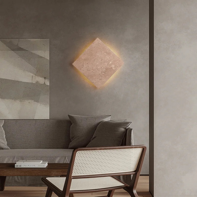 Flin Square Travertine Wall Light | Celestre