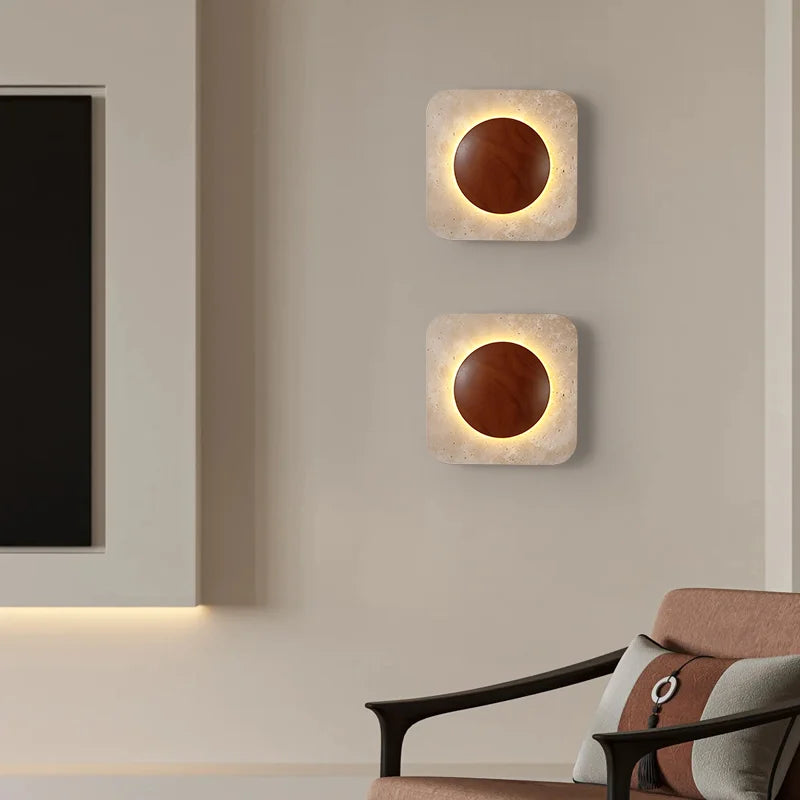 Vira Travertine Square Wall Light | Celestre