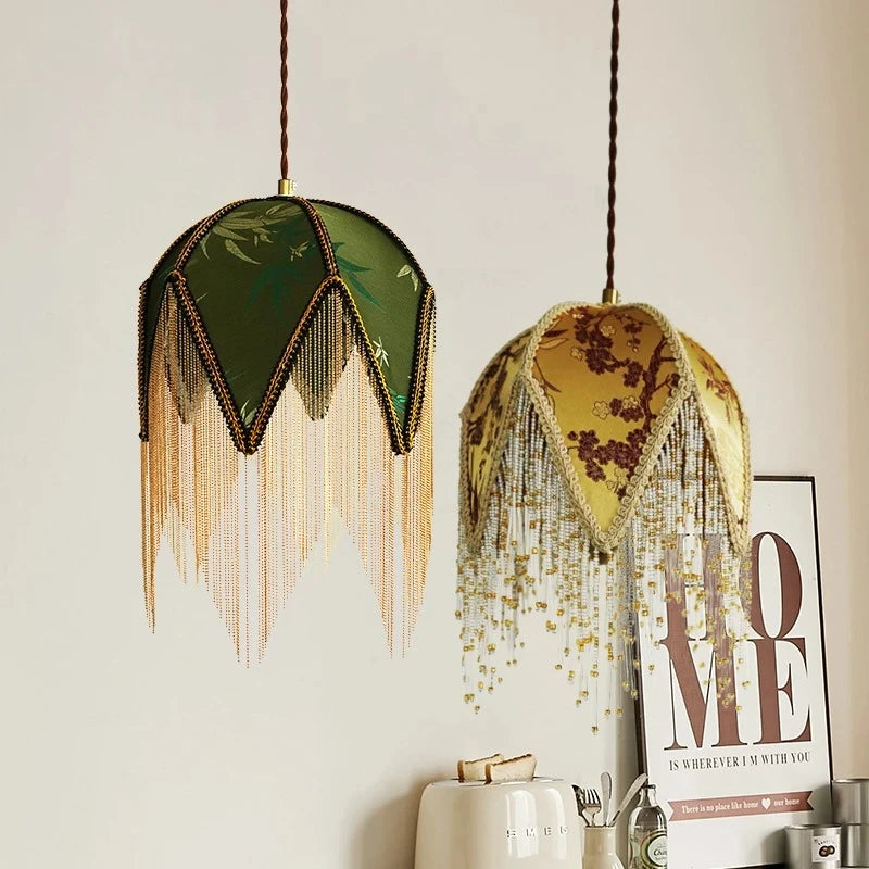 Deri Tassel Dome Pendant Light | Celestre