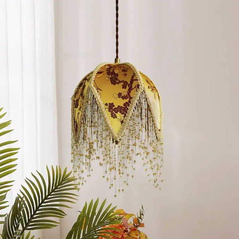 Deri Tassel Dome Pendant Light Yellow | Celestre