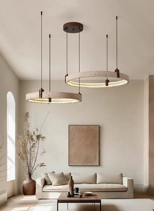 Revi Wabi-Sabi Travertine Ring Chandelier | Celestre