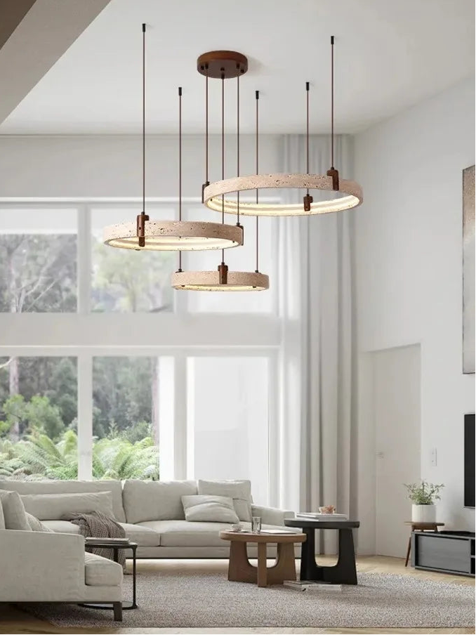 Revi Wabi-Sabi Travertine Ring Chandelier | Celestre