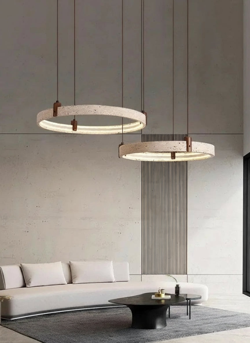 Revi Wabi-Sabi Travertine Ring Chandelier | Celestre