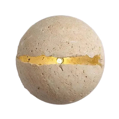 Eris Travertine Cracked Sphere Wall Light | Celestre