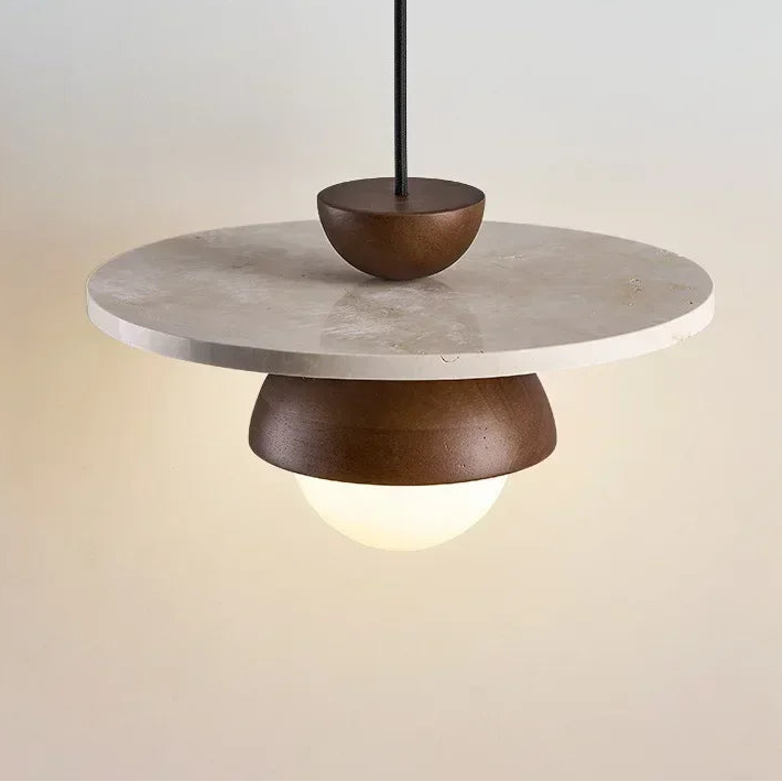 Pila Stacked Travertine Pendant Light | Celestre