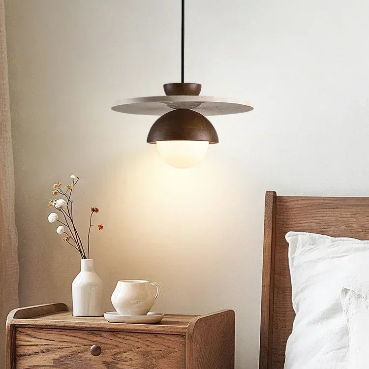 Pila Stacked Travertine Pendant Light | Celestre