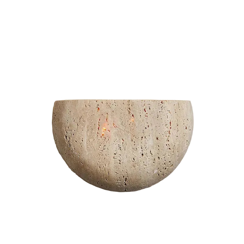 Rena Half-Moon Travertine Wall Light | Celestre