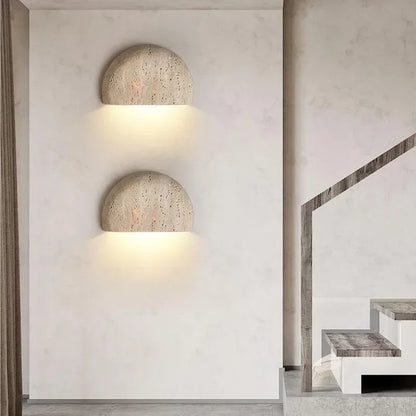 Rena Half-Moon Travertine Wall Light | Celestre
