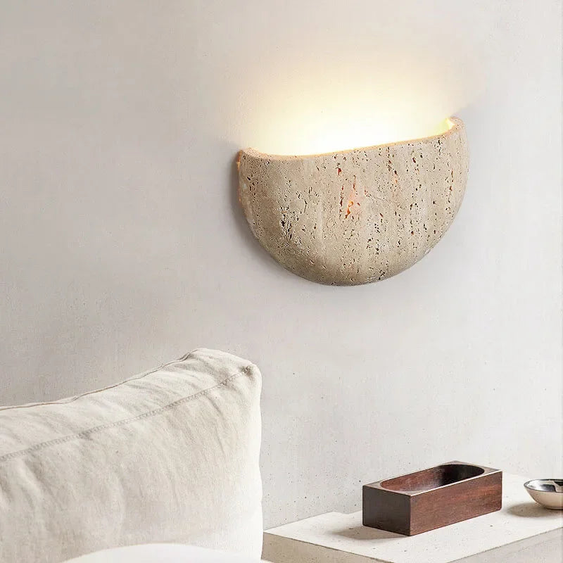 Rena Half-Moon Travertine Wall Light Tri-Colour | Celestre