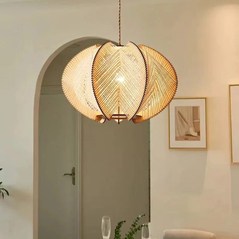 Olya Ribbed Ovoid Pendant Light D 50 cm | Celestre