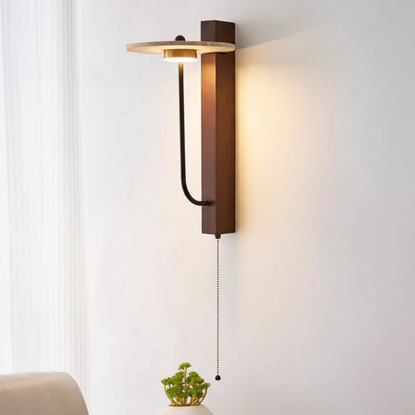 Mysa Travertine Disc Wall Light L 25 cm | Celestre