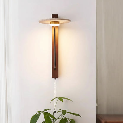 Mysa Travertine Disc Wall Light | Celestre