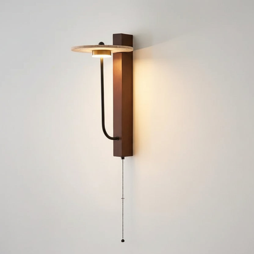 Mysa Travertine Disc Wall Light L 20 cm | Celestre