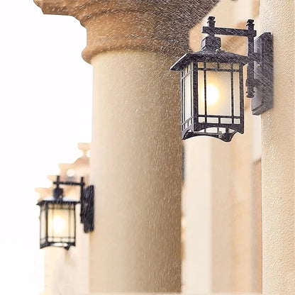 Xyli Lantern Cage Outdoor Wall Light | Celestre