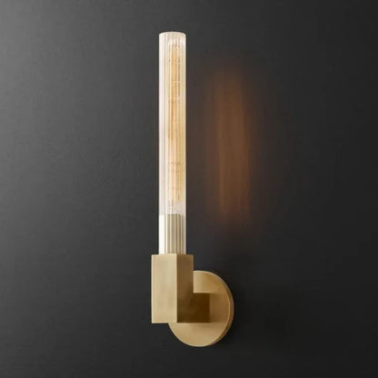 Elia Offset Stem Fluted Wall Light Gold | Celestre
