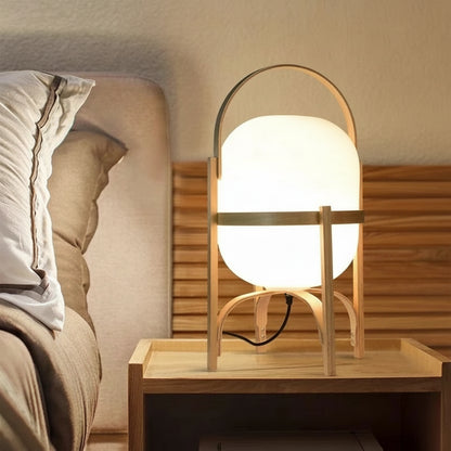 Veya Lantern Table Lamp Log Wood Large | Celestre