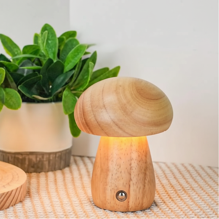 Iric Wooden Mushroom Table Lamp | Celestre