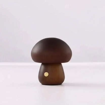 Iric Wooden Mushroom Table Lamp Walnut D 9 cm x H 10.5 cm | Celestre