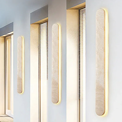 Sile Oblong Travertine Outdoor Wall Light | Celestre