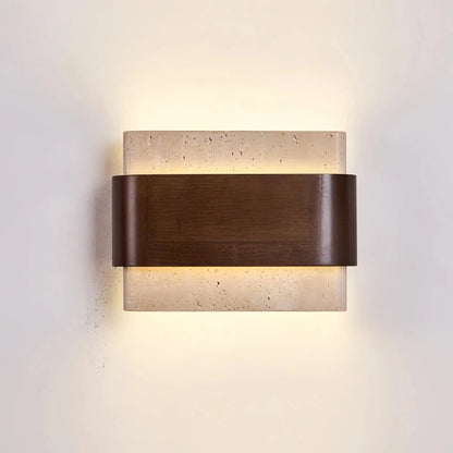 Telor Travertine Bidirectional Wall Light Yellow | Celestre