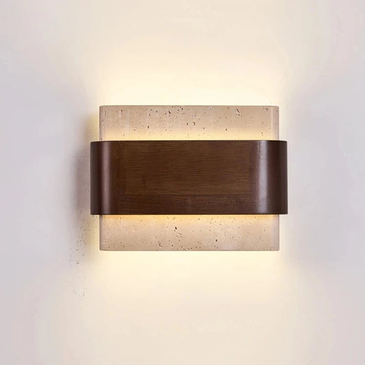 Telor Travertine Bidirectional Wall Light Yellow | Celestre