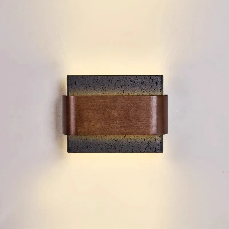 Telor Travertine Bidirectional Wall Light Black | Celestre