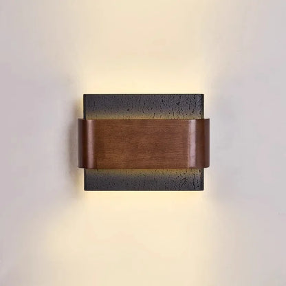 Telor Travertine Bidirectional Wall Light Black | Celestre