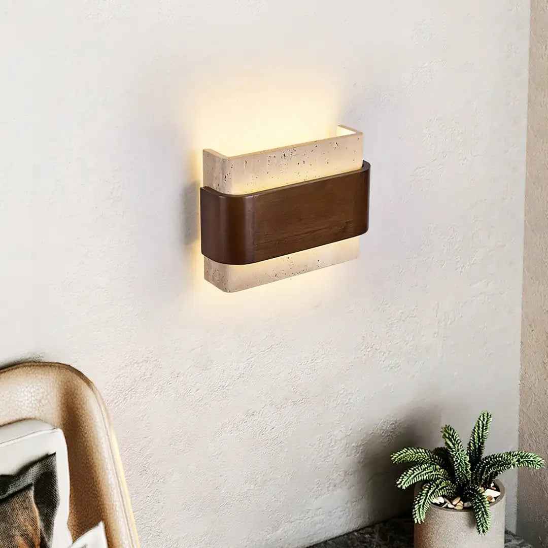 Telor Travertine Bidirectional Wall Light | Celestre
