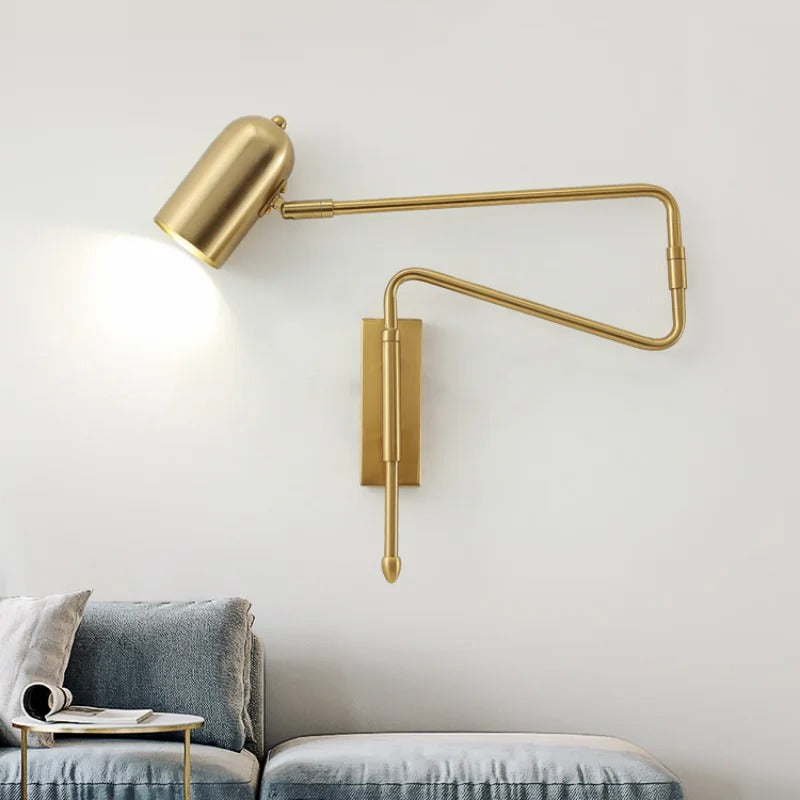 Arvel Minimalist Iron Swing Arm Wall Light | Celestre
